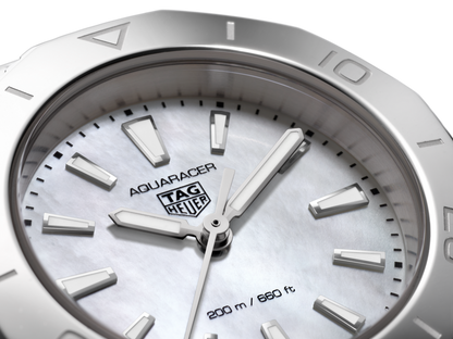 TAG Heuer Aquaracer Stainless Steel Mother of Pearl Dial Womens Quartz 30mm Watch WBP1418.BA0622