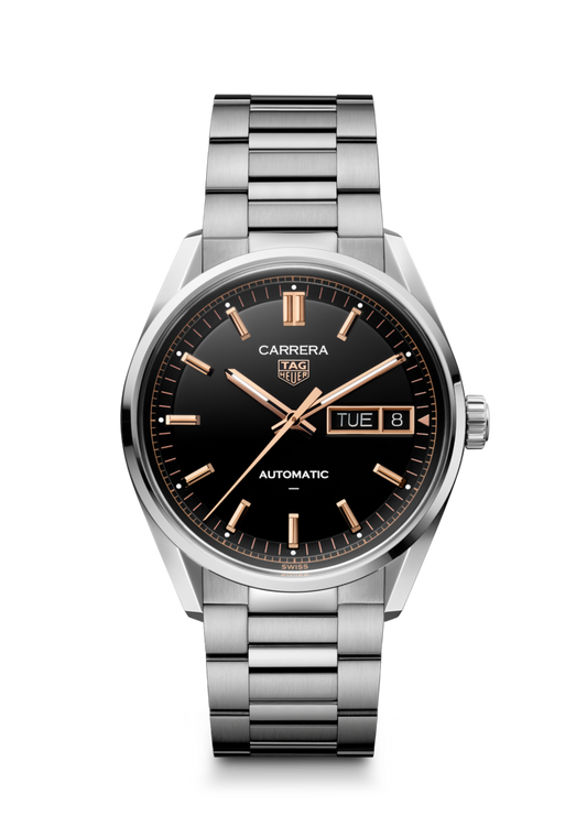 TAG Heuer Carrera Black Dial Day-Date Stainless Steel Mens Watch WDA2111.BA0043