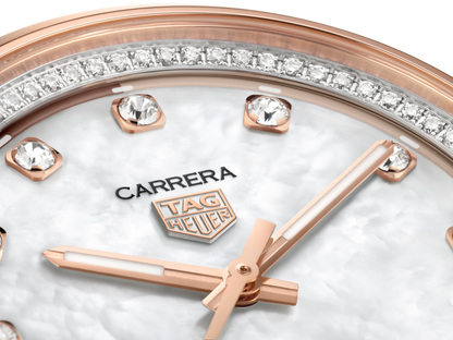 TAG Heuer Carrera Calibre 7 Mother of Pearl Dial Diamond Set Two Tone Womens Watch WBN2351.BD0000