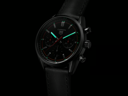 TAG Heuer Carrera Calibre HEUER 02 Black Dial Stainless Steel Mens Chronograph Watch CBN201C.FC6542