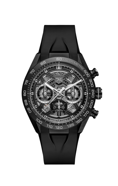 TAG Heuer Carrera Chronograph Extreme Sport Black Skeleton Dial DLC Titanium Mens Chronograph Watch  CBU2080.FT6272