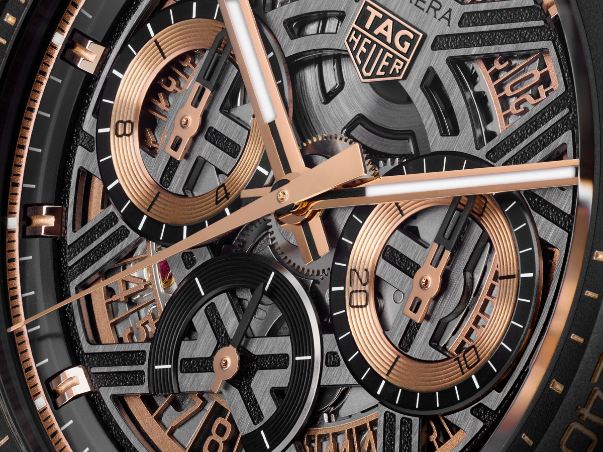 TAG Heuer Carrera Chronograph Extreme Sport Black Skeleton Dial Rose Gold &  DLC Titanium Mens Chronograph Watch  CBU2050.FT6273