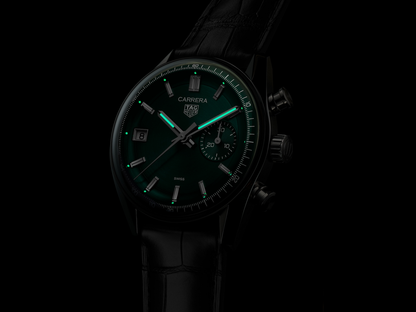 TAG Heuer Carrera DATO Teal Green Dial Stainless Steel Mens Chronograph Watch CBS2211.FC6545