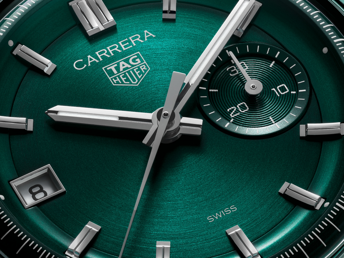 TAG Heuer Carrera DATO Teal Green Dial Stainless Steel Mens Chronograph Watch CBS2211.FC6545