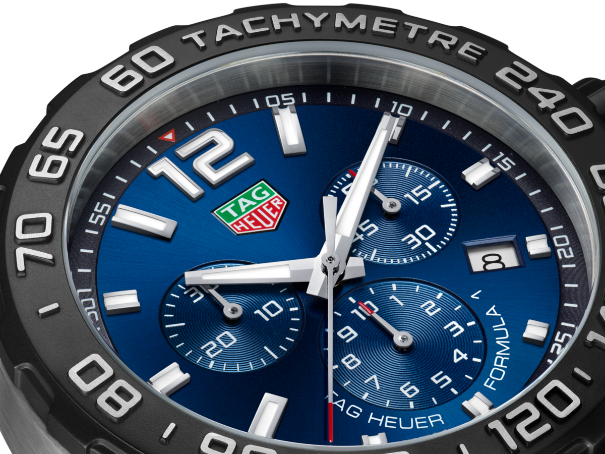 TAG Heuer Formula Blue Dial Stainless Steel Rubber Strap Mens