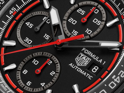 TAG Heuer Formula 1 Calibre 16 Automatic Black & Red Dial Titanium Mens Chronograph Watch CBZ2082.FT8096