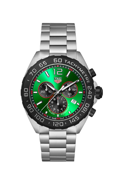 TAG Heuer Formula 1 Green Dial Stainless Steel Mens Quartz Chronograph Watch CAZ101AP.BA0842