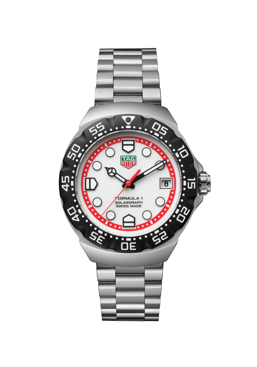 TAG Heuer Formula 1 Solargraph White Dial Stainless Steel Quartz Watch WBY1111.BA0042
