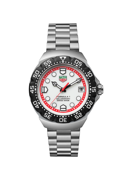 TAG Heuer Formula 1 Solargraph White Dial Stainless Steel Quartz Watch WBY1111.BA0042