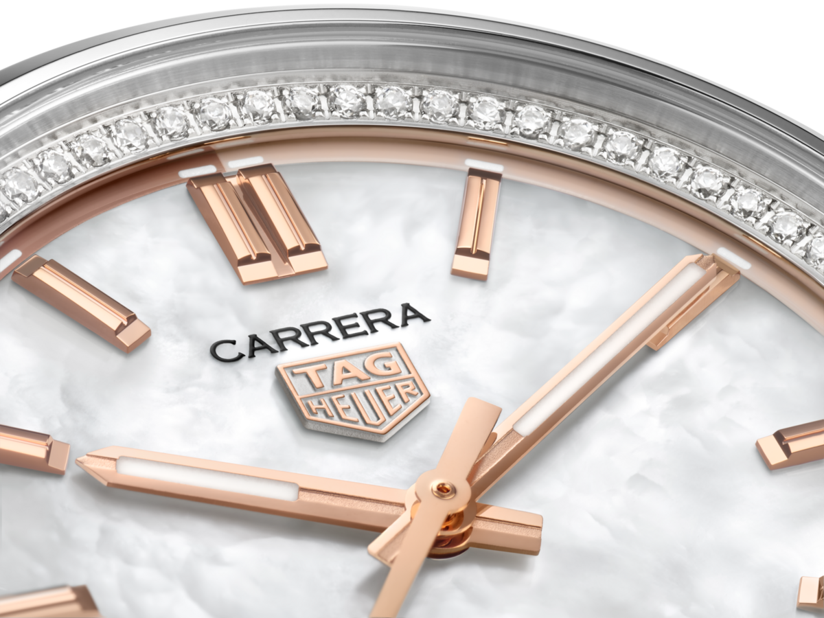TAG Heuer Carrera Calibre 7 Mother of Pearl Dial Diamond Set Stainless Steel Womens Watch WBN231C.BA0001