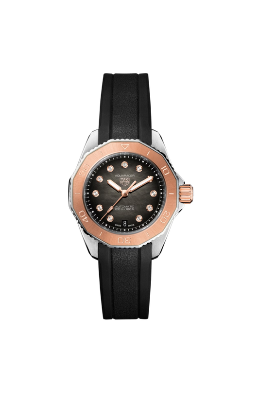 TAG Heuer Aquaracer Professional 200 Calibre 9 Diamond Set Black Dial Two Tone Womens Watch WBP2451.FT6200