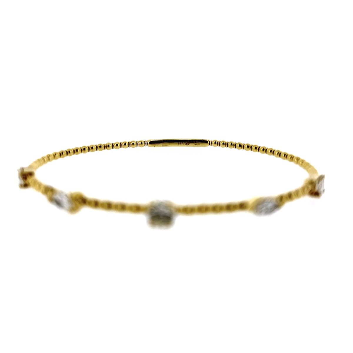 14ct Gold Multi-Cut Diamond Set Flexi Bangle