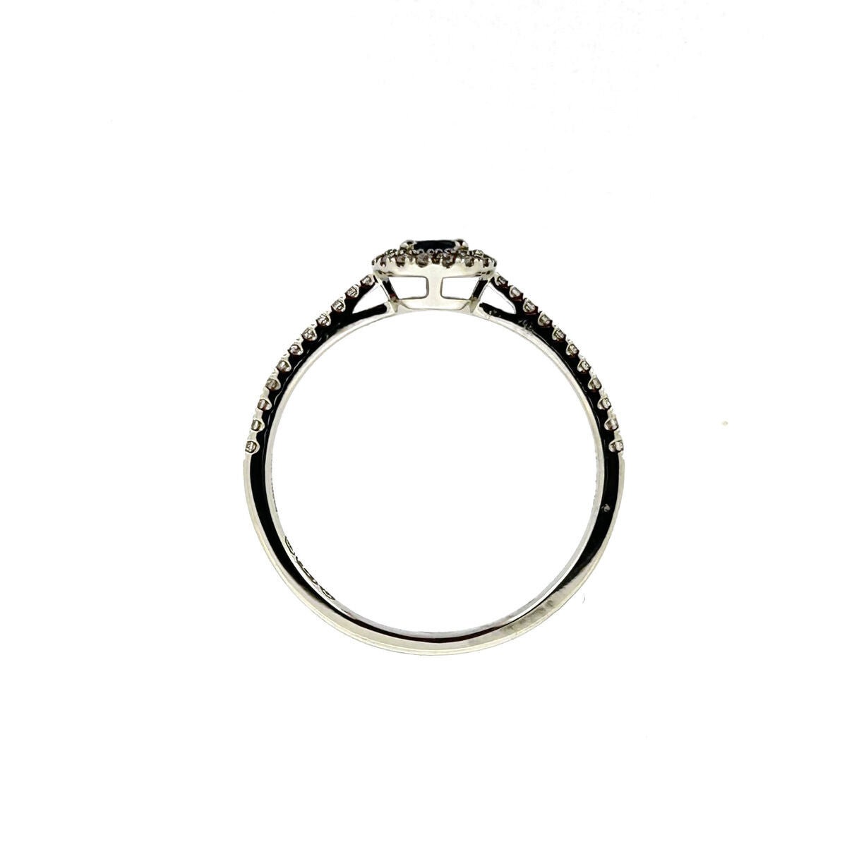 14ct White Gold Sapphire & Diamond Set Halo Cluster Ring