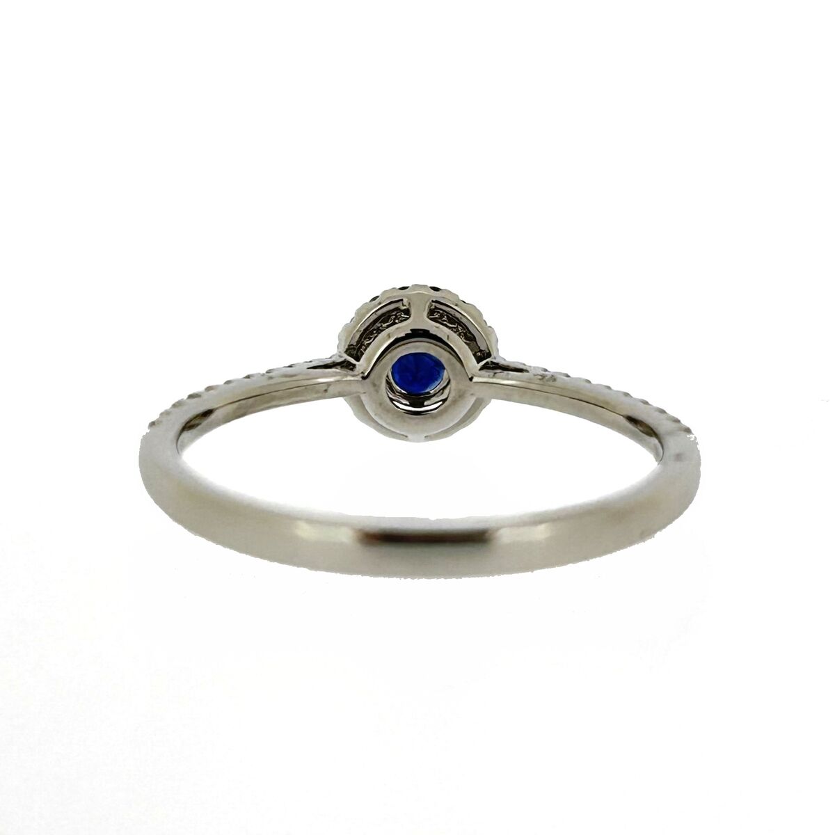 14ct White Gold Sapphire & Diamond Set Halo Cluster Ring