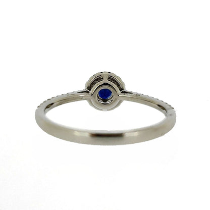 14ct White Gold Sapphire & Diamond Set Halo Cluster Ring