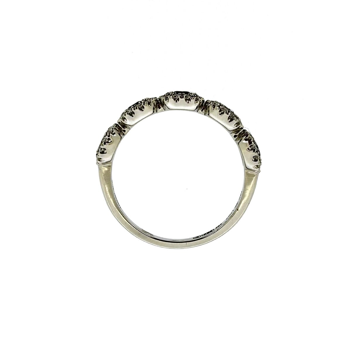 14ct White Gold Sapphire & Diamond Set Multi-Cluster Dress Ring