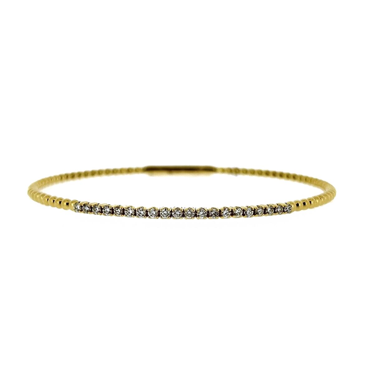 14ct Yellow Gold 0.42ct Diamond Set Flexi Bangle