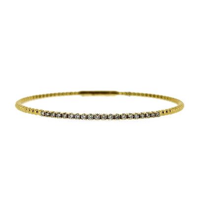 14ct Yellow Gold 0.42ct Diamond Set Flexi Bangle