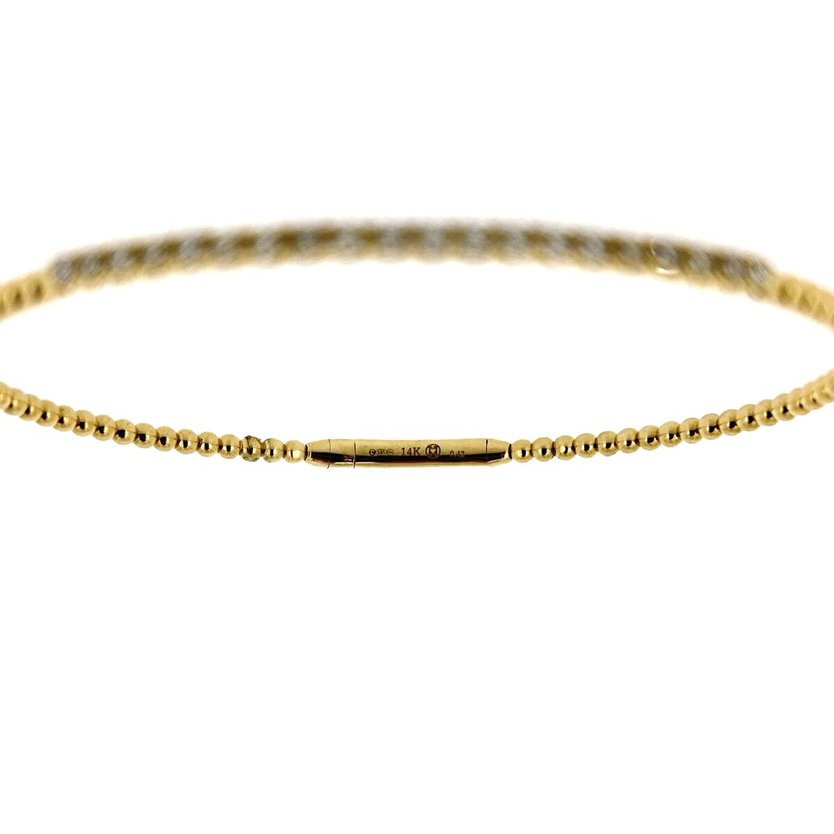 14ct Yellow Gold 0.42ct Diamond Set Flexi Bangle