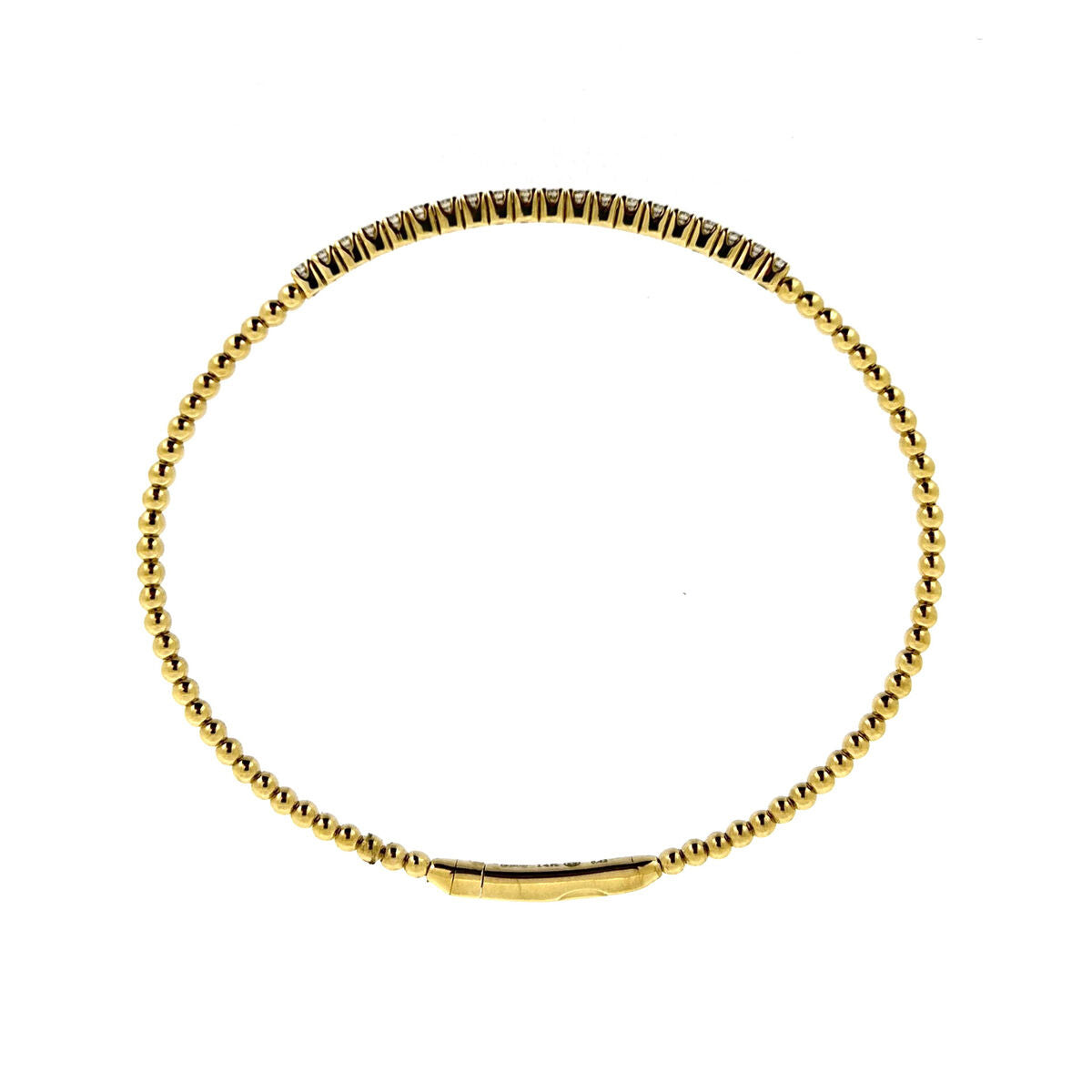 14ct Yellow Gold 0.42ct Diamond Set Flexi Bangle