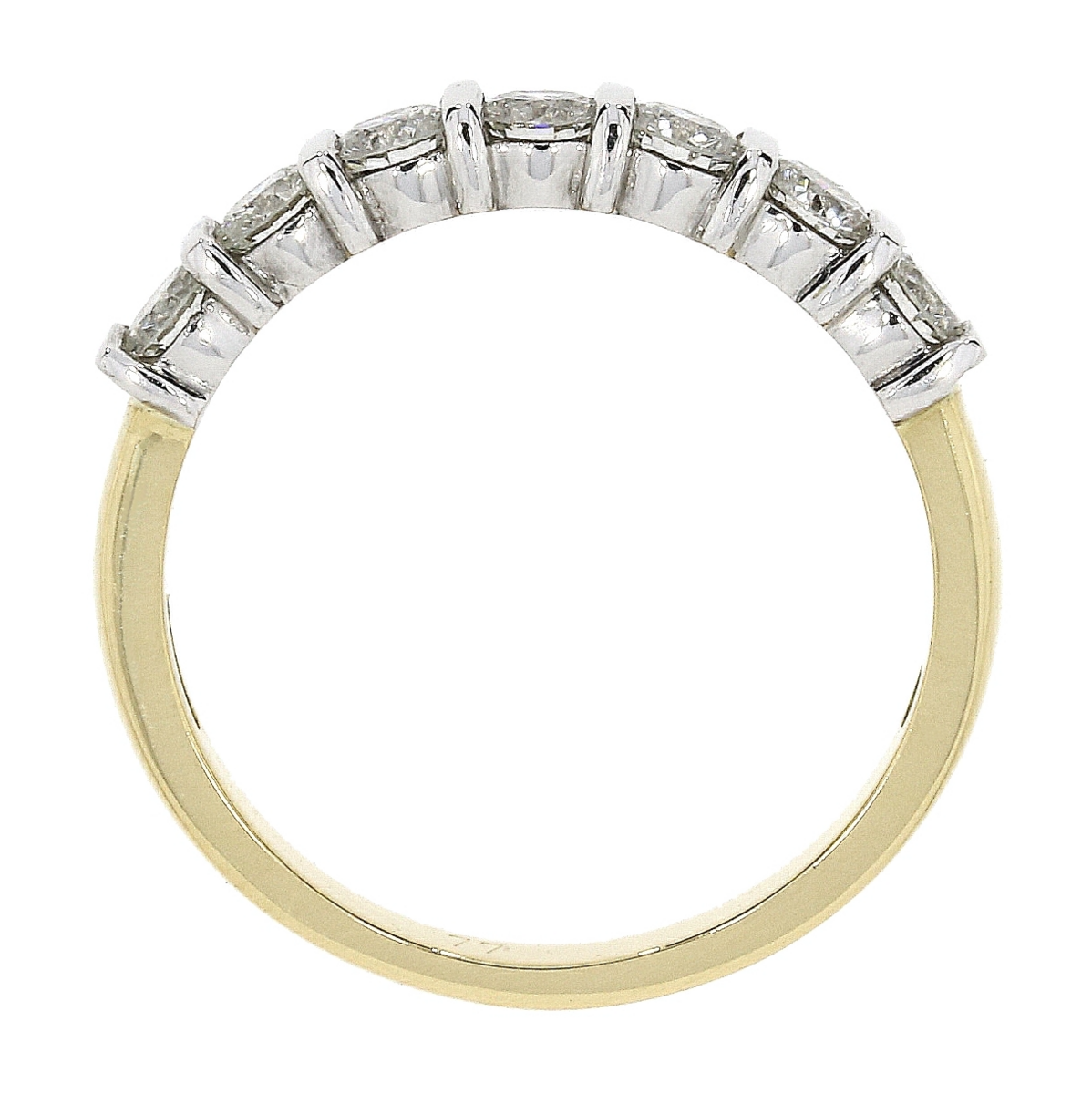 18ct Gold Bar Set Diamond 0.83ct Seven Stone Half Eternity Ring