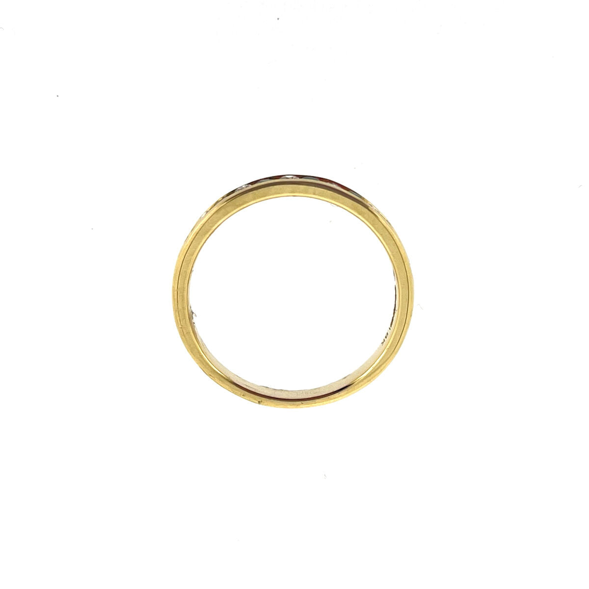 18ct Gold Emerald & Diamond Channel Set Half Eternity Ring