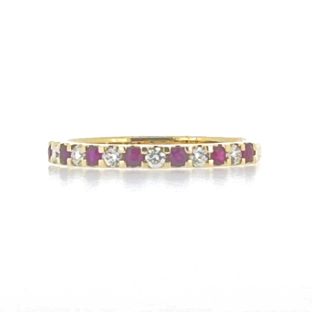 18ct Gold Ruby & Diamond Set Half Eternity Ring