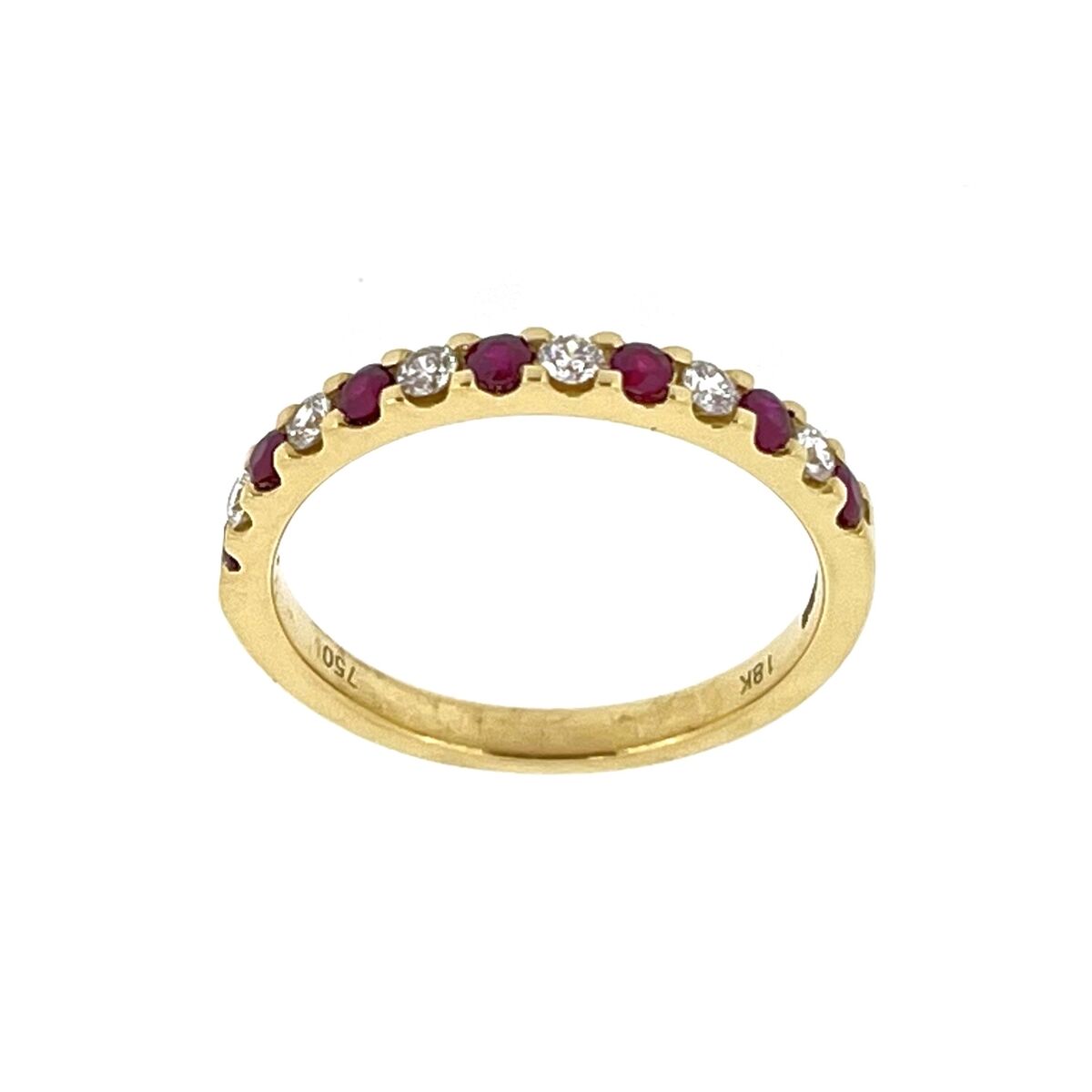 18ct Gold Ruby & Diamond Set Half Eternity Ring