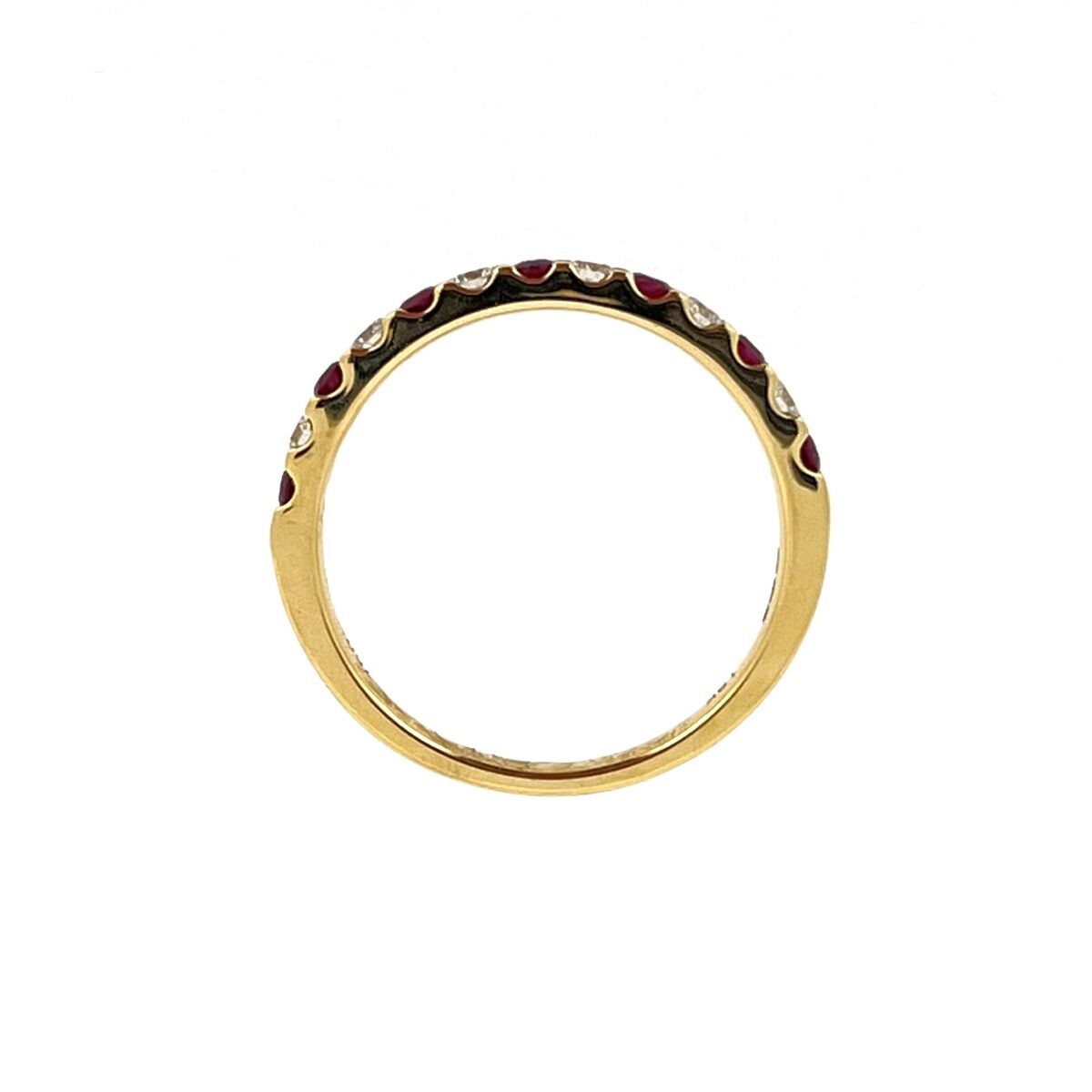 18ct Gold Ruby & Diamond Set Half Eternity Ring