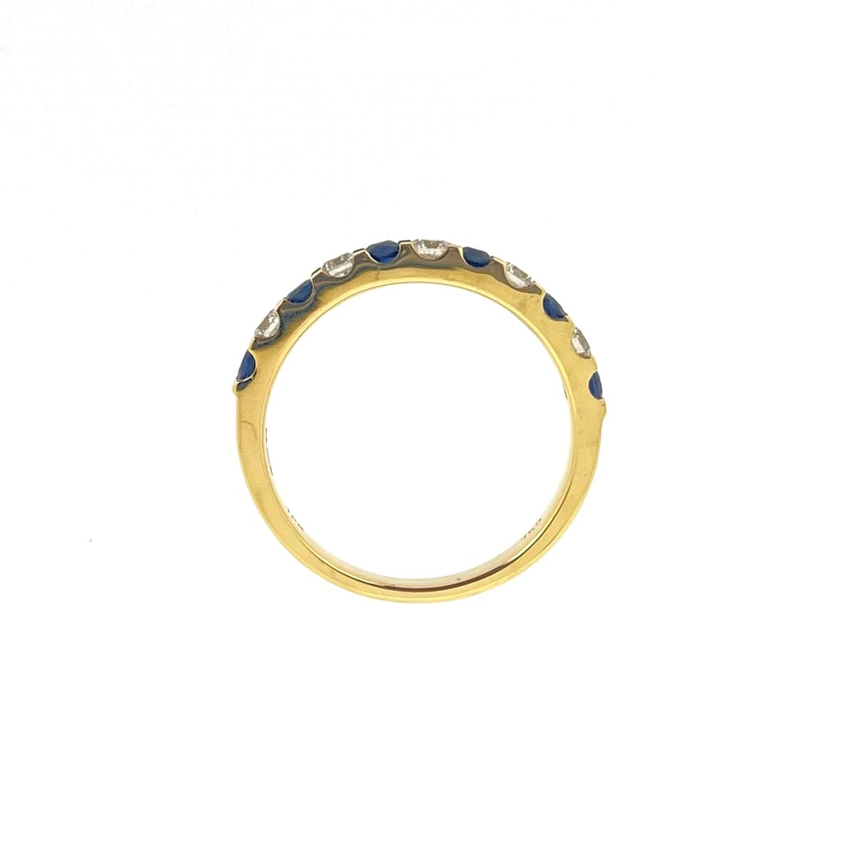 18ct Gold Sapphire & Diamond Eleven Stone Half Eternity Ring