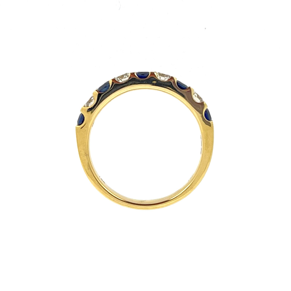 18ct Gold Sapphire & Diamond Nine Stone Half Eternity Ring