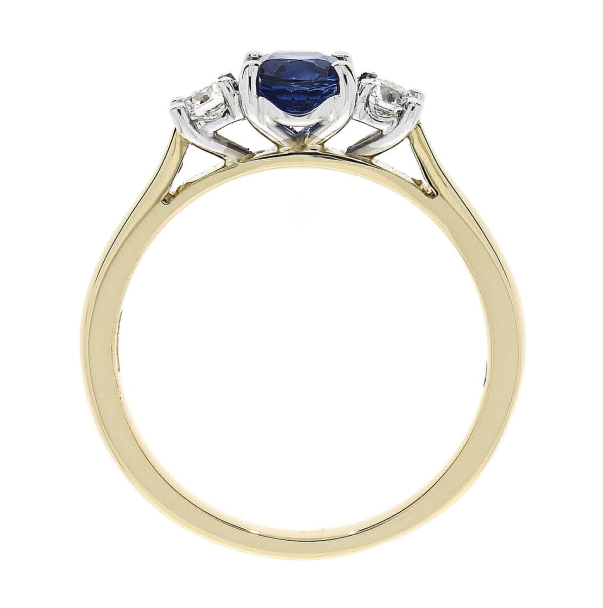 18ct Gold Sapphire & Diamond Set Three Stone Trilogy Ring