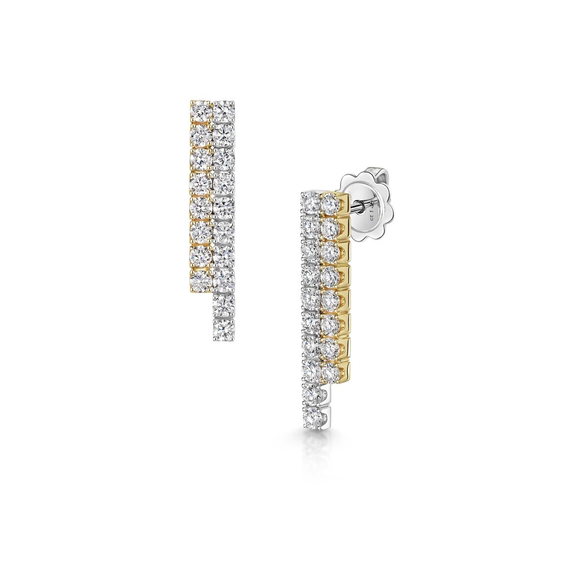 18ct Gold SKYLINE 1.50ct Diamond Set Drop Earrings