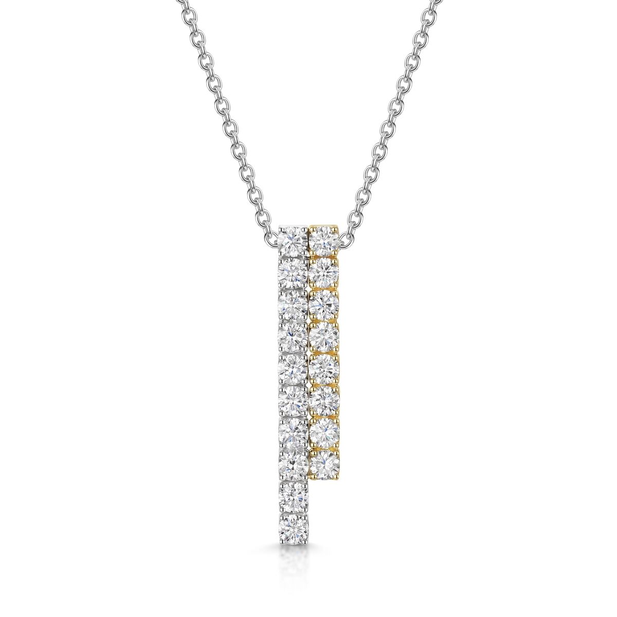 18ct Gold SKYLINE 1.50ct Diamond Set Pendant Necklace
