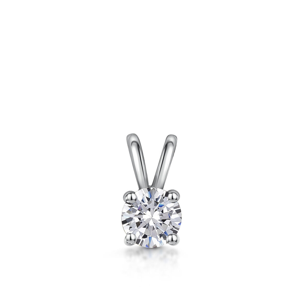 18ct White Gold 4 Claw Set 0.25ct Diamond Pendant Necklace