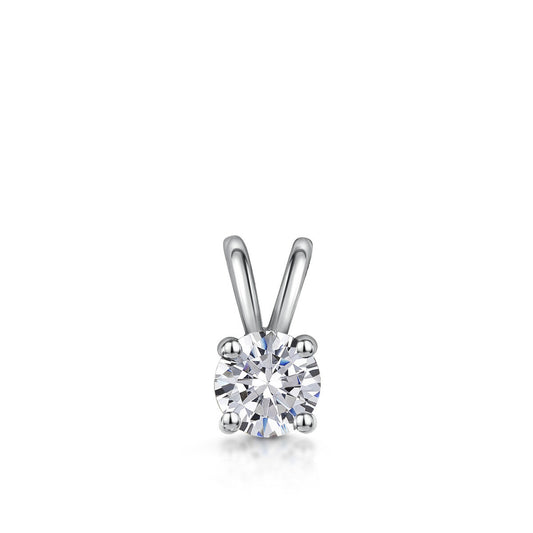 18ct White Gold 4 Claw Set 0.30ct Diamond Pendant Necklace