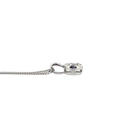 18ct White Gold Rubover Set 0.50ct Diamond Pendant Necklace
