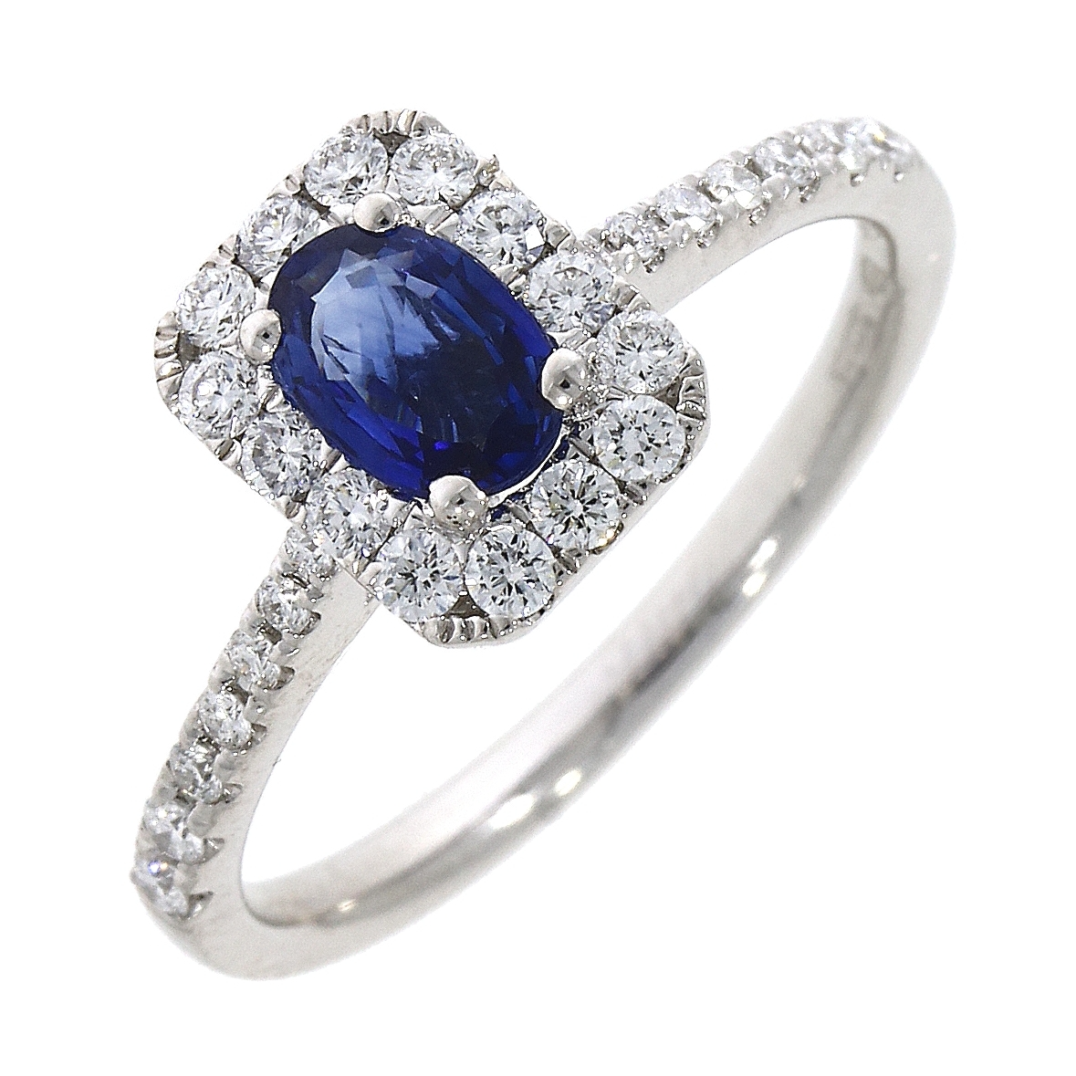 18ct White Gold Sapphire & Diamond Set Cluster Ring