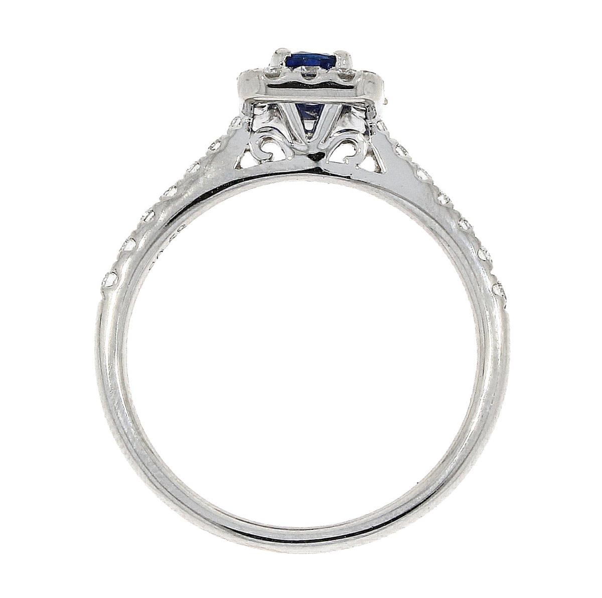 18ct White Gold Sapphire & Diamond Set Cluster Ring