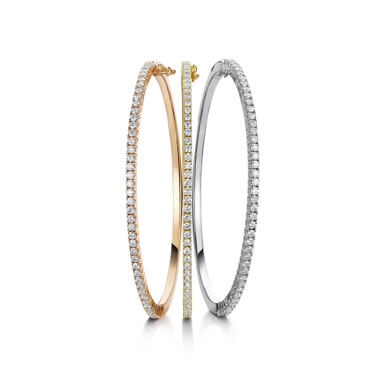 18ct Yellow Gold 1.50ct Diamond Set Hinged Bangle