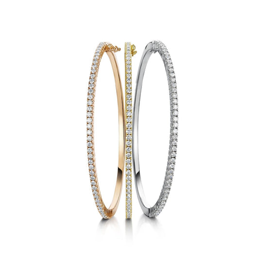 18ct Yellow Gold 1.50ct Diamond Set Hinged Bangle
