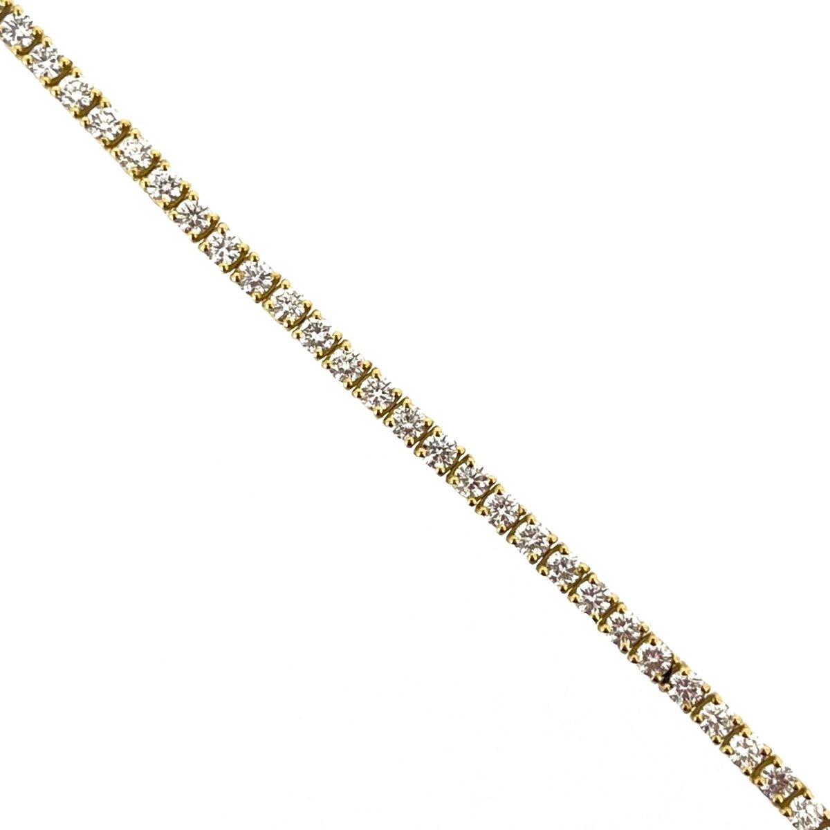 18ct Yellow Gold 3.50ct Diamond Claw Set Line Tennis Bracelet