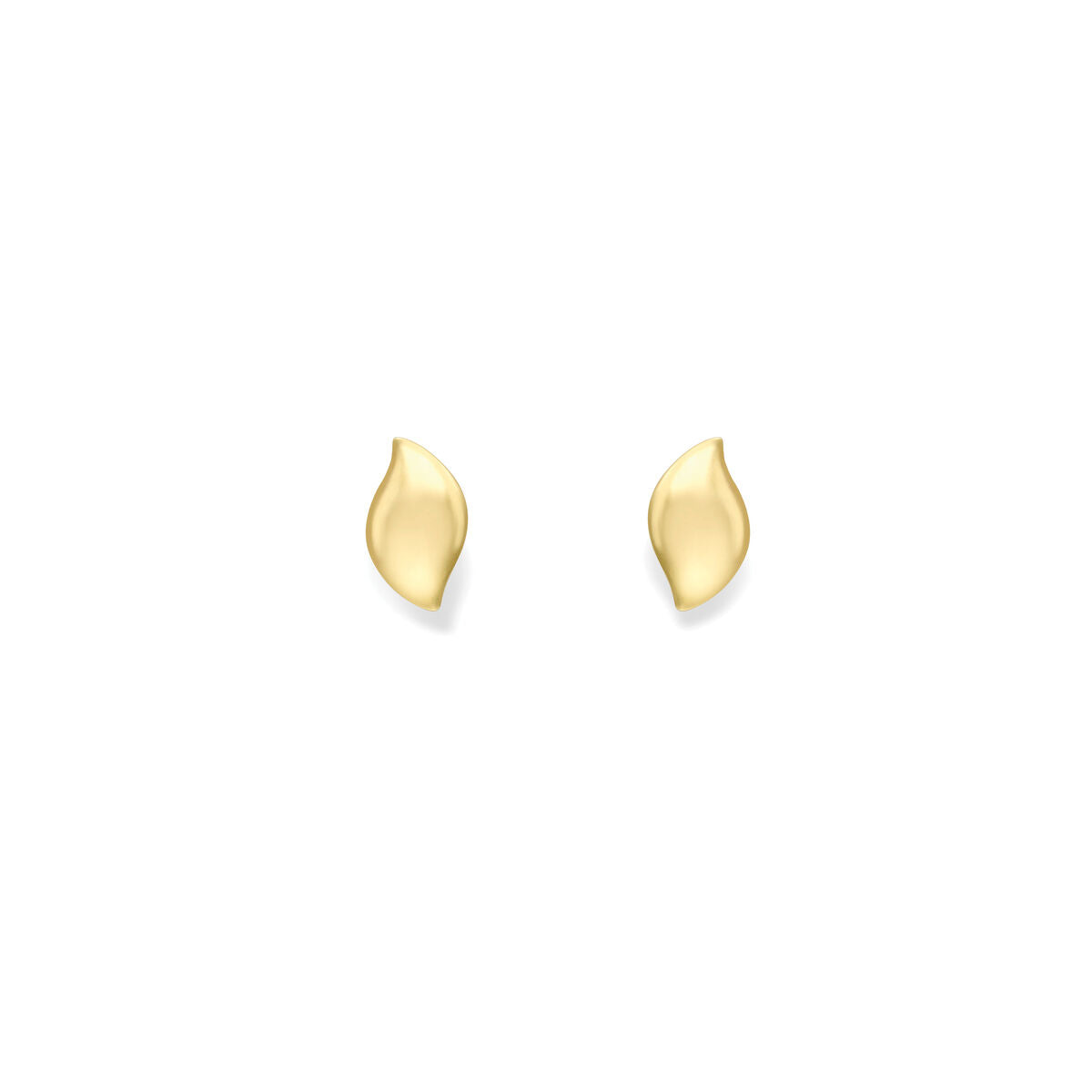 9ct Gold Abstract Wavy Stud Earrings