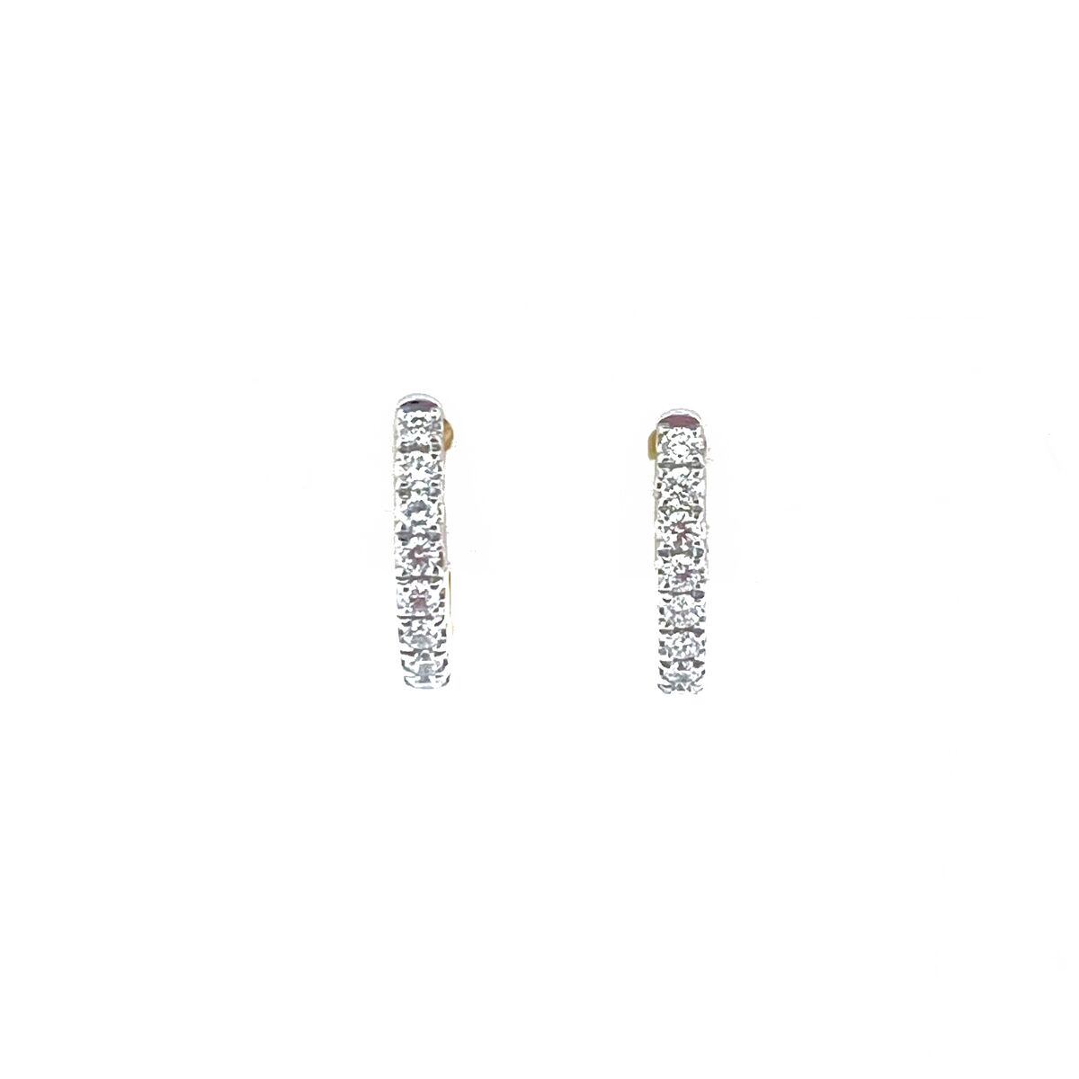9ct Gold Claw Set Diamond Huggy Hoop Earrings