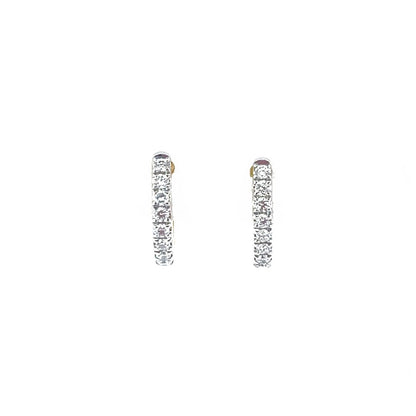 9ct Gold Claw Set Diamond Huggy Hoop Earrings