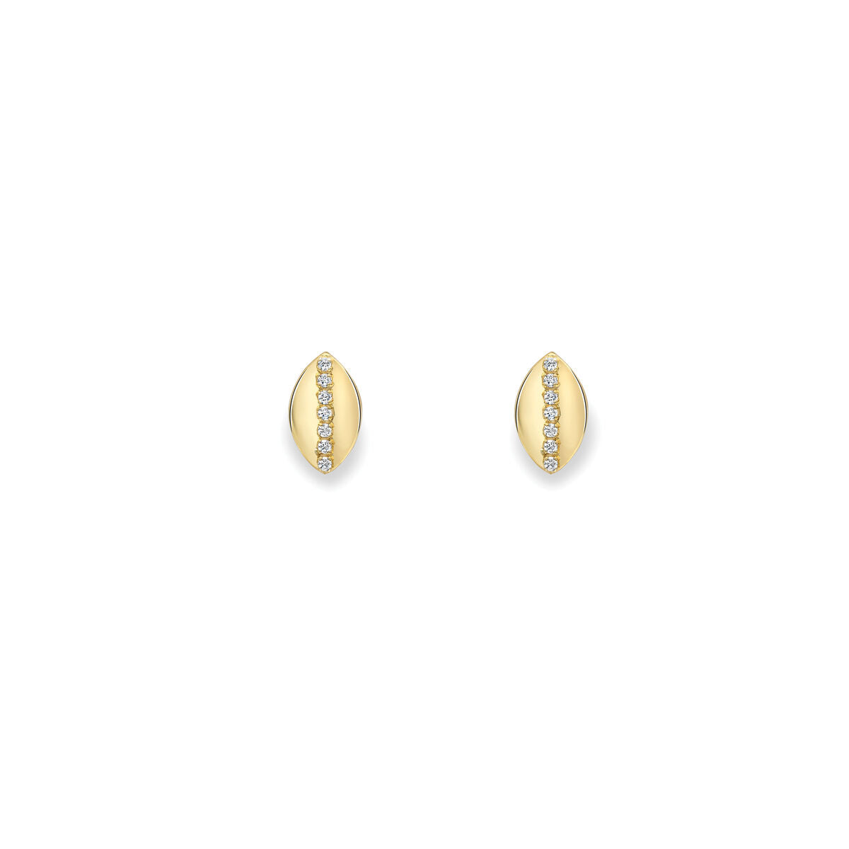 9ct Gold Cubic Zirconia Set Marquise Shape Stud Earrings
