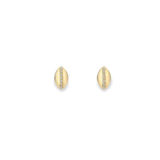 9ct Gold Cubic Zirconia Set Marquise Shape Stud Earrings