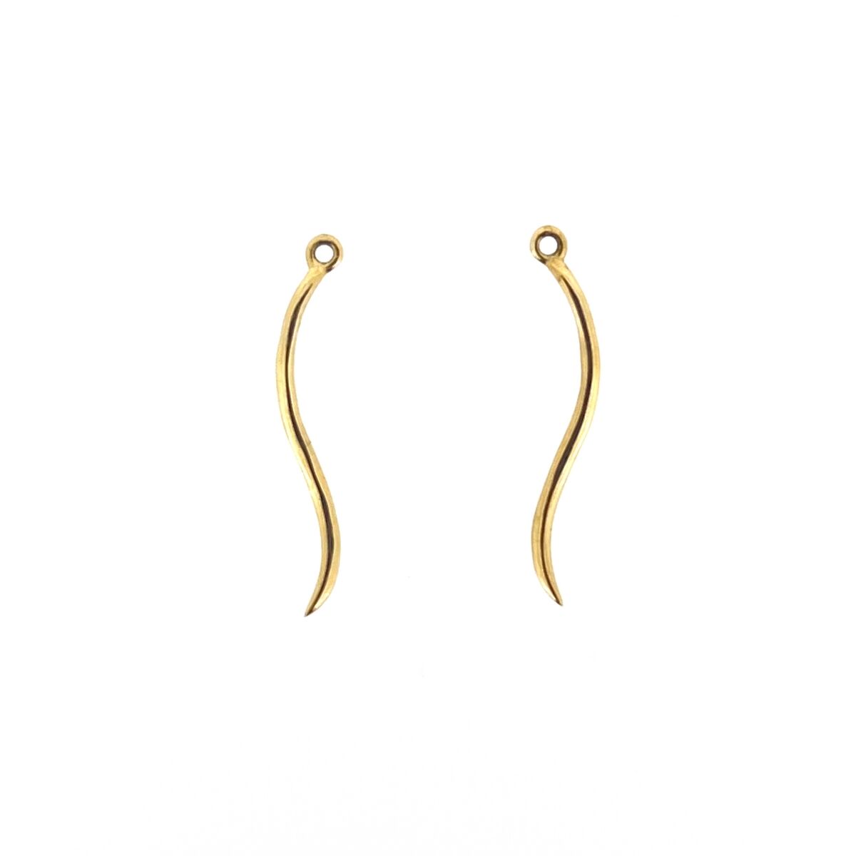 9ct Gold Diamond Set Wave Drop Earrings