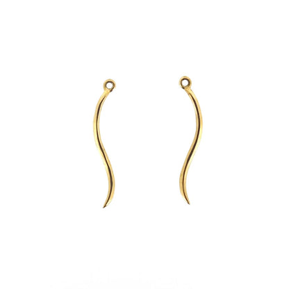 9ct Gold Diamond Set Wave Drop Earrings