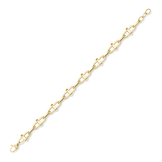9ct Gold Elongated Oval Anchor Link Bracelet